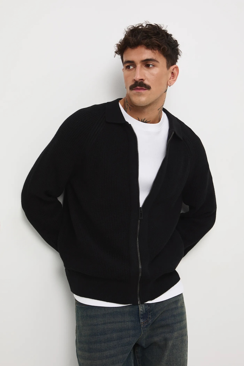 Medicine cardigan din bumbac culoarea negru