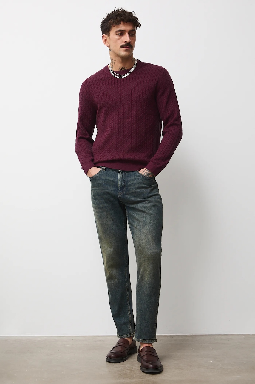 Medicine pulover culoarea bordo