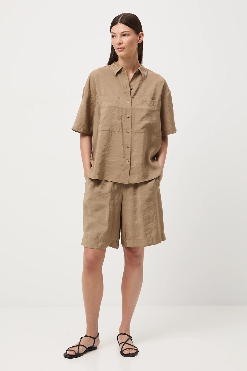 Шорты Medicine цвет бежевый высокая посадка