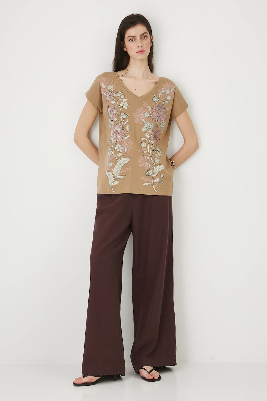 Medicine tricou din bumbac culoarea bej