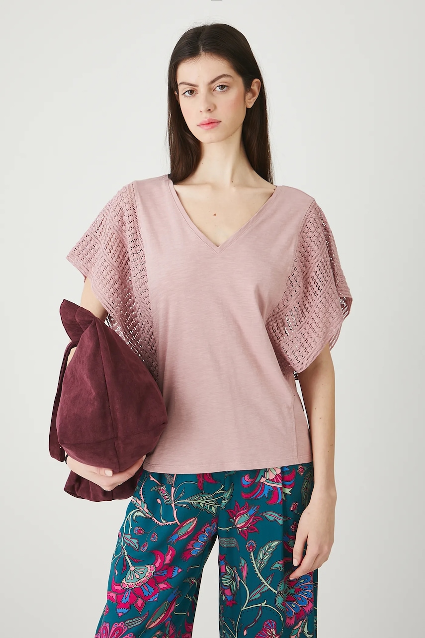 Medicine tricou reversibil din bumbac culoarea roz