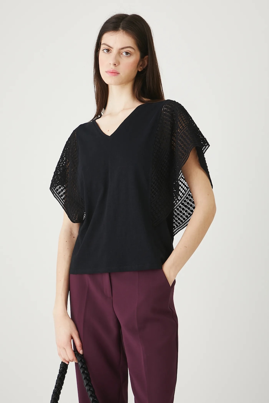 Medicine tricou reversibil din bumbac culoarea negru