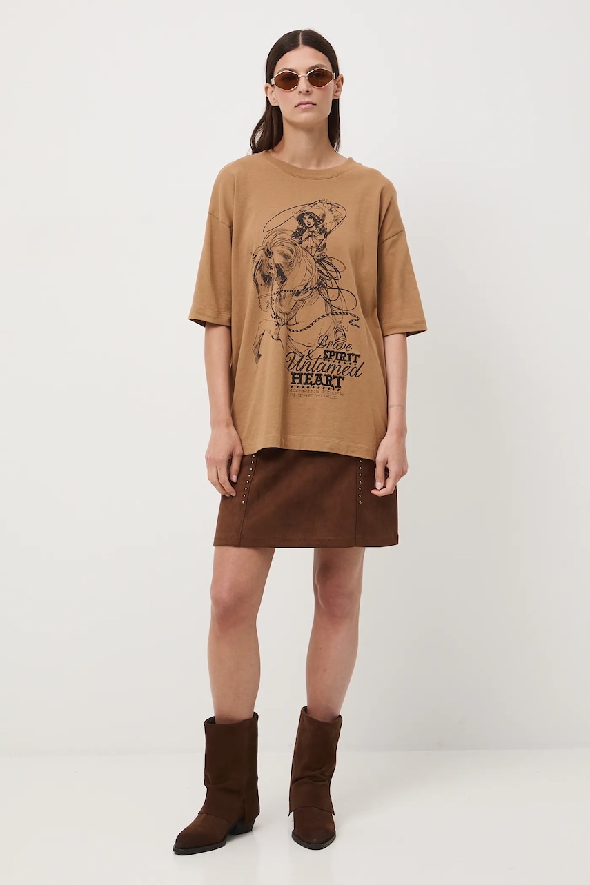 Medicine tricou din bumbac culoarea bej