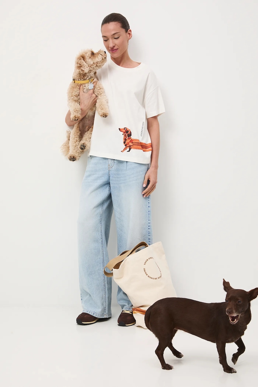 Medicine tricou din bumbac culoarea bej