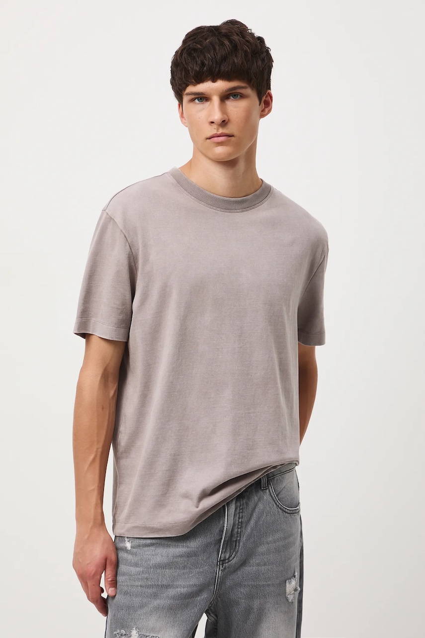 Medicine tricou din bumbac culoarea gri, uni