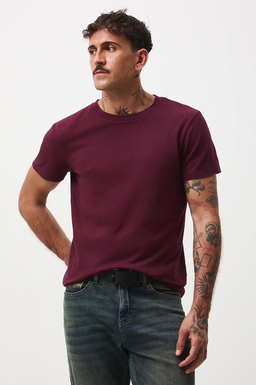 Medicine tricou culoarea bordo, neted