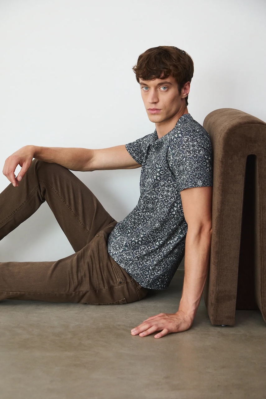 Medicine tricou din bumbac culoarea albastru marin, modelator
