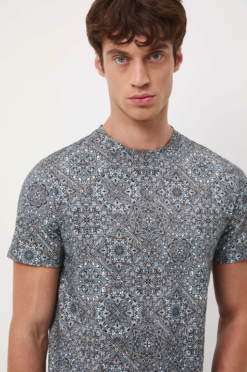Medicine tricou din bumbac culoarea turcoaz, modelator