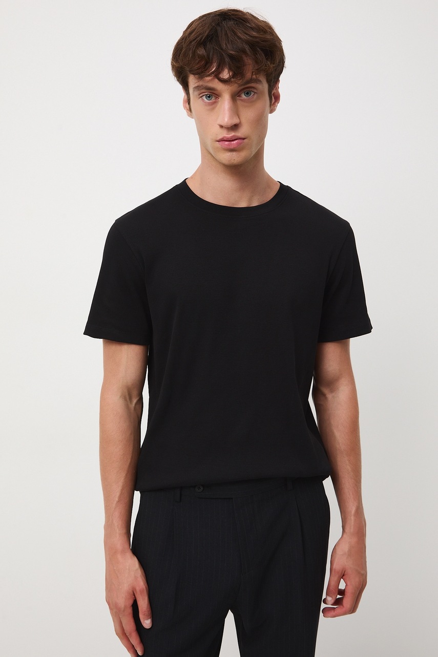 Medicine tricou din bumbac culoarea negru, neted
