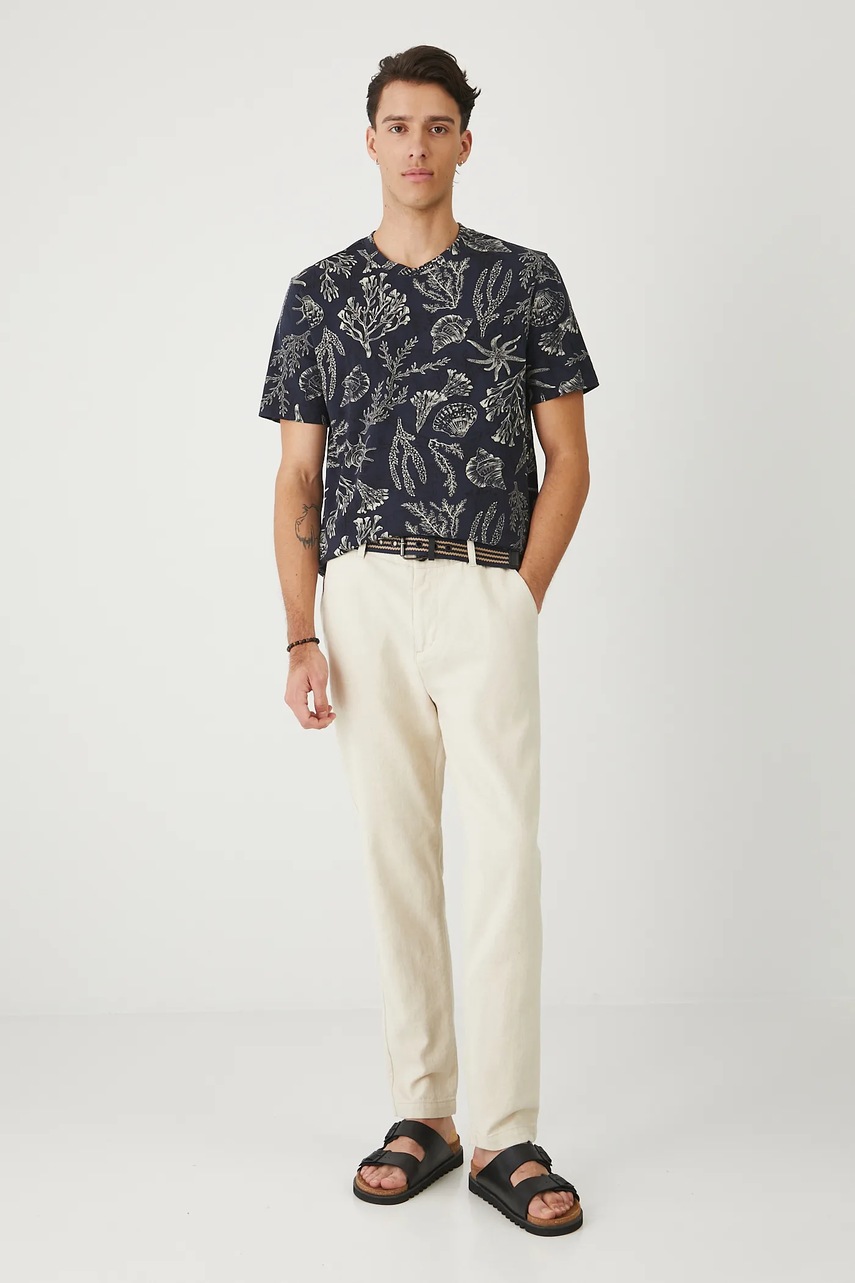 Хлопковая футболка Medicine цвет синий узор