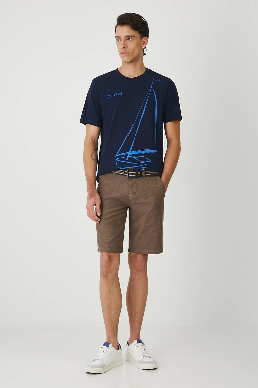 Хлопковая футболка Medicine цвет синий с принтом