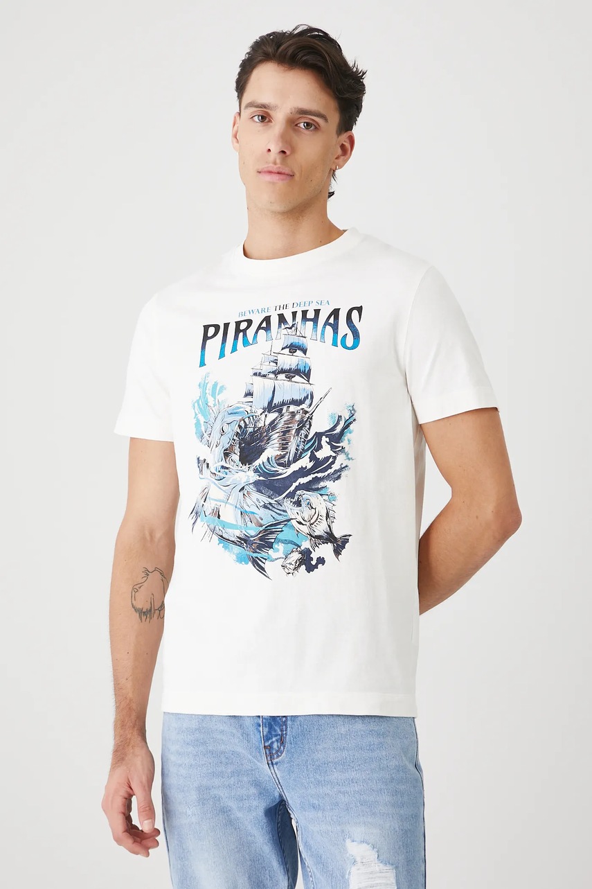 Medicine tricou din bumbac culoarea bej, cu imprimeu