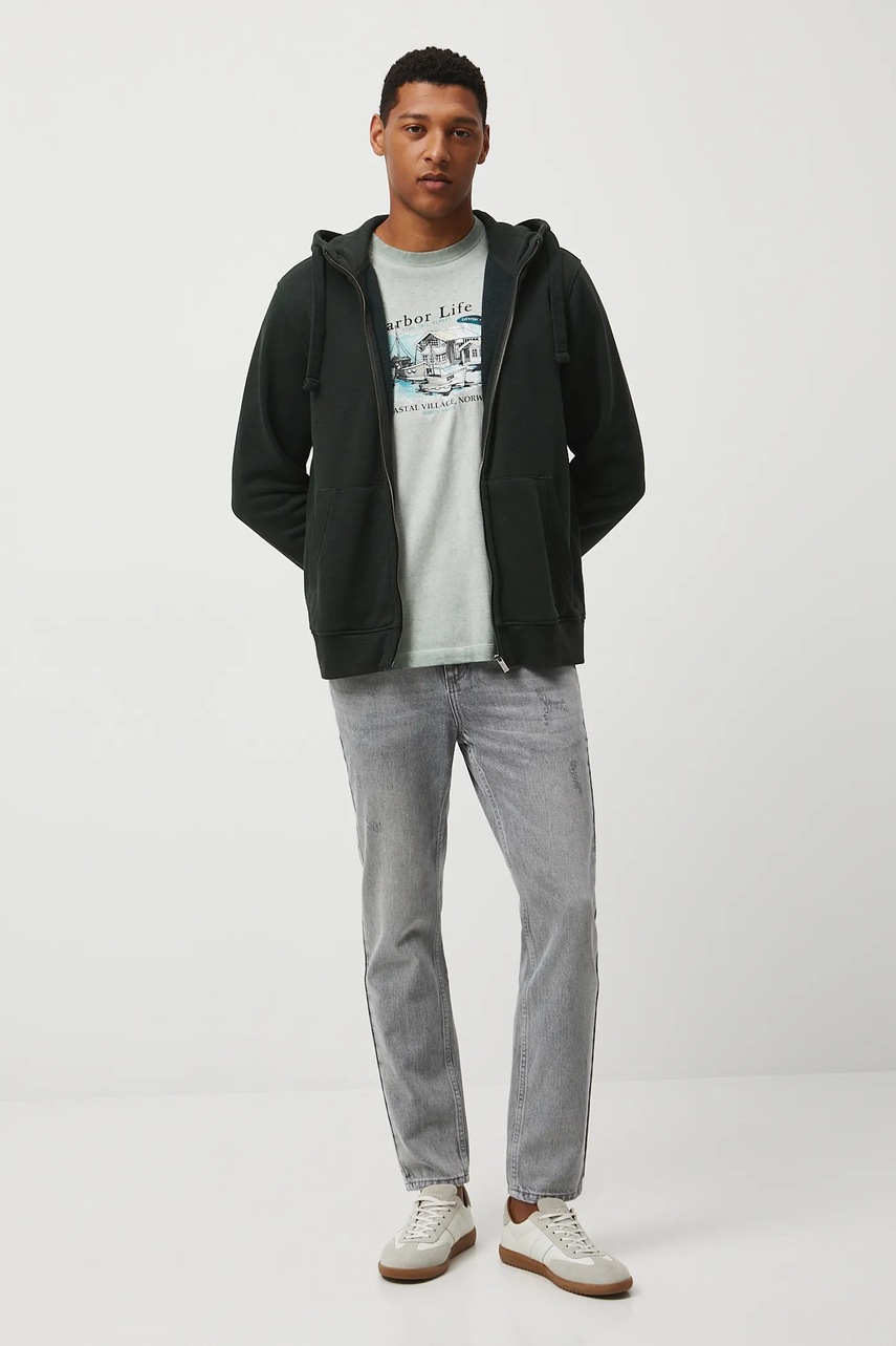 Хлопковая футболка Medicine цвет бирюзовый с принтом