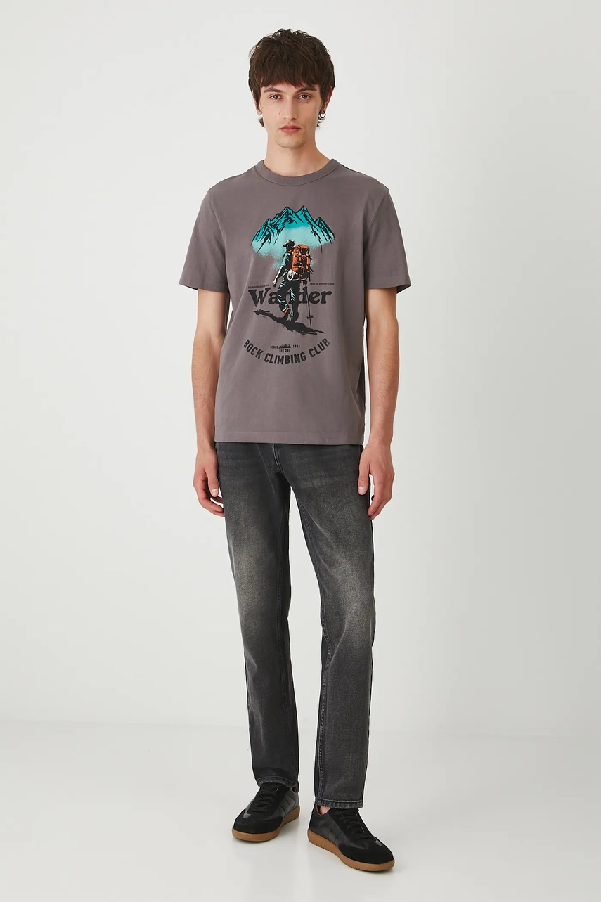 Хлопковая футболка Medicine цвет коричневый с принтом