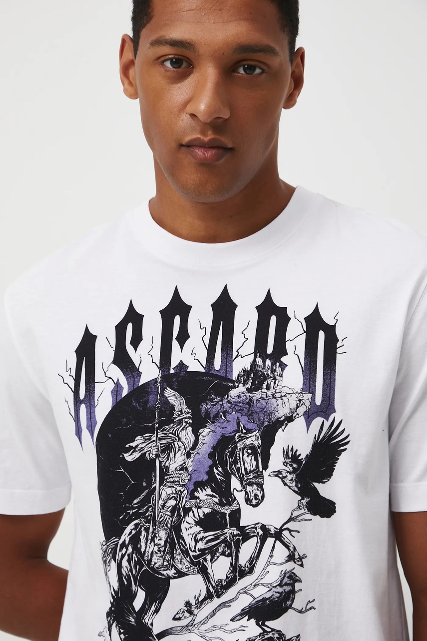 Хлопковая футболка Medicine цвет белый с принтом