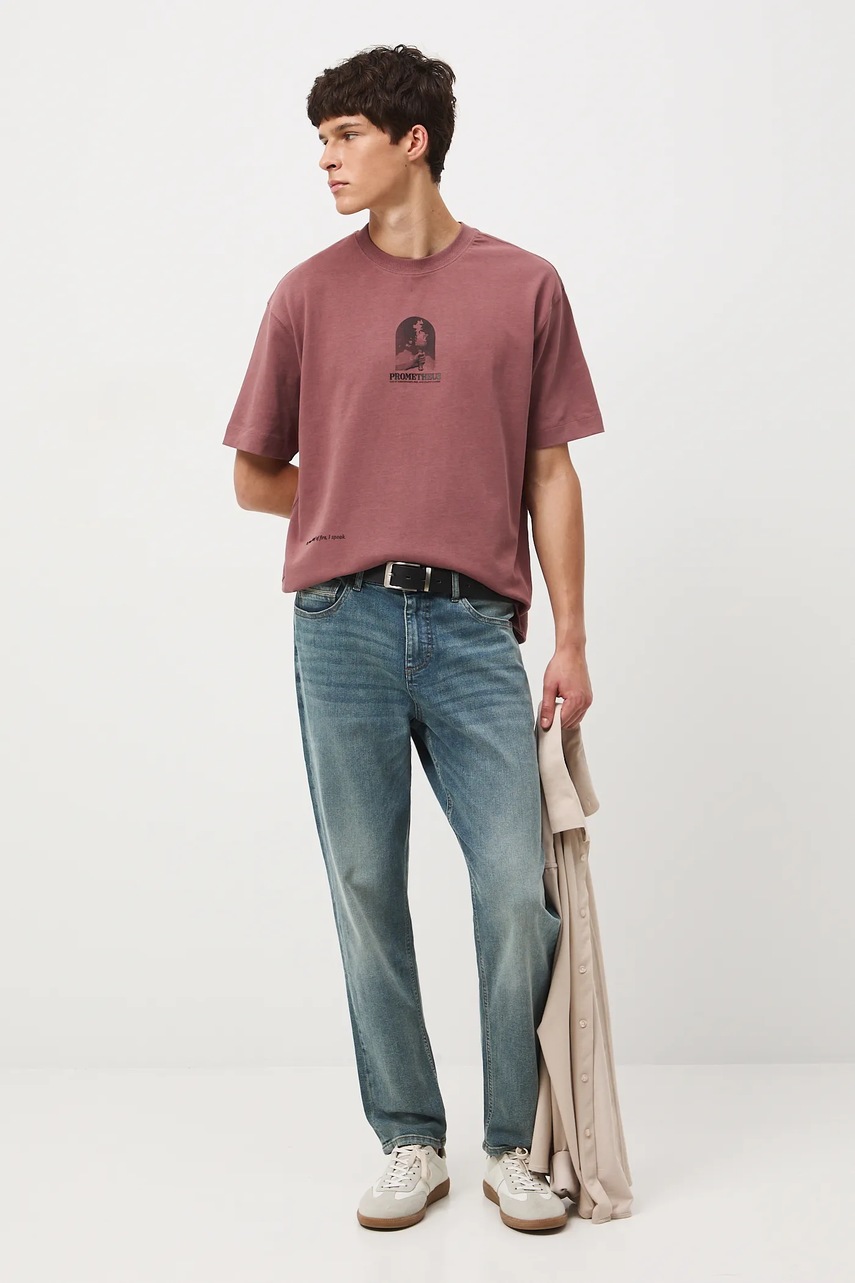 Хлопковая футболка Medicine цвет розовый с принтом