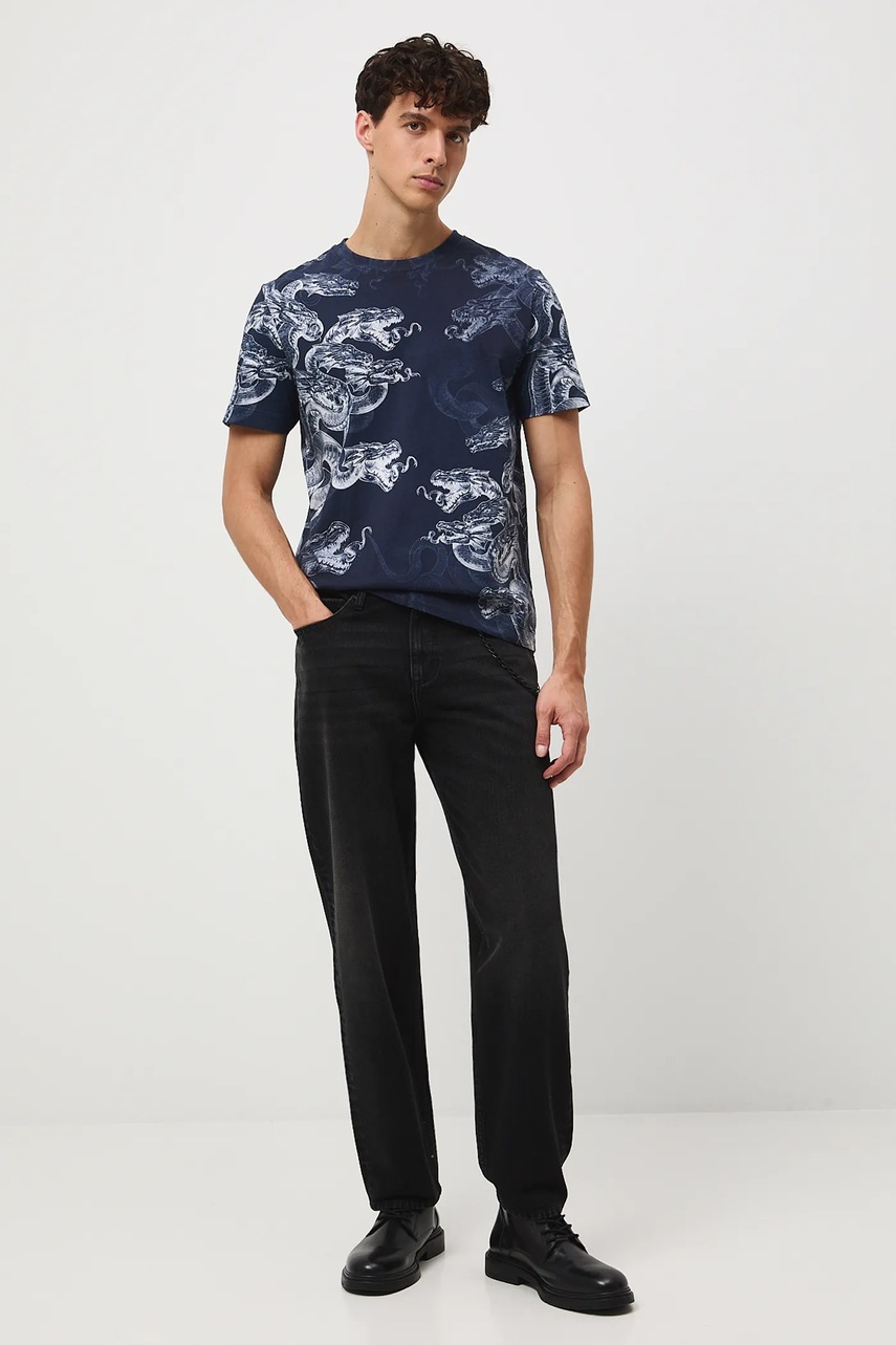 Хлопковая футболка Medicine цвет синий узор
