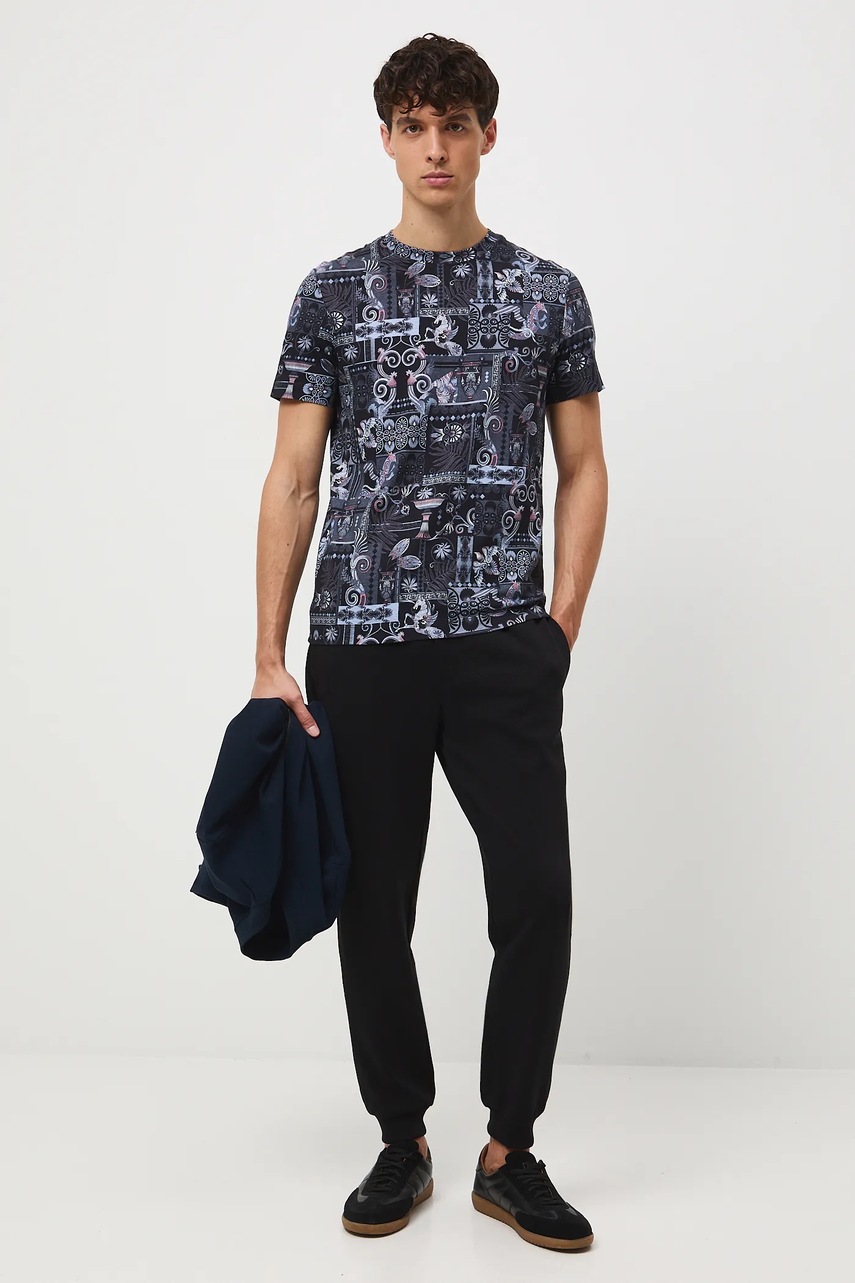Хлопковая футболка Medicine цвет синий узор