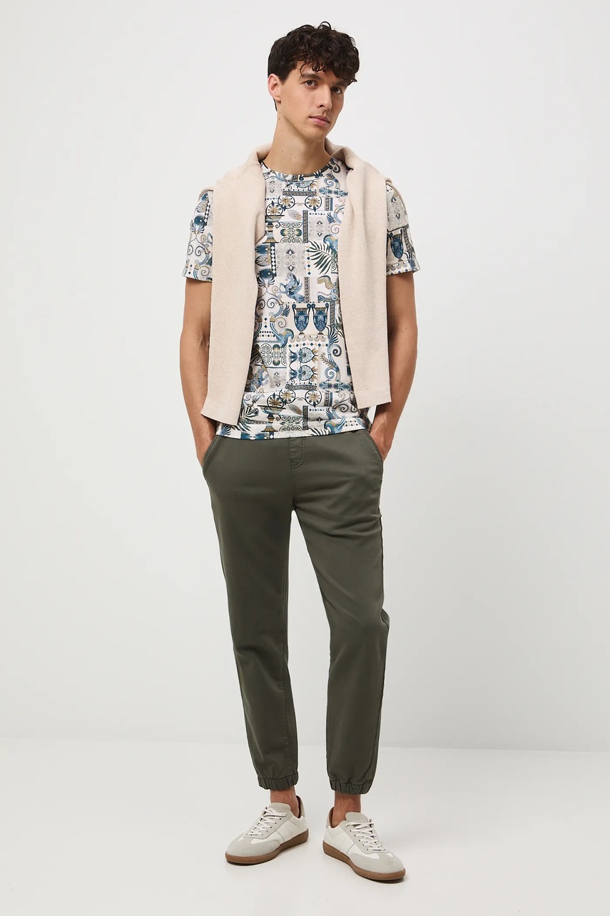 Хлопковая футболка Medicine цвет бежевый узор