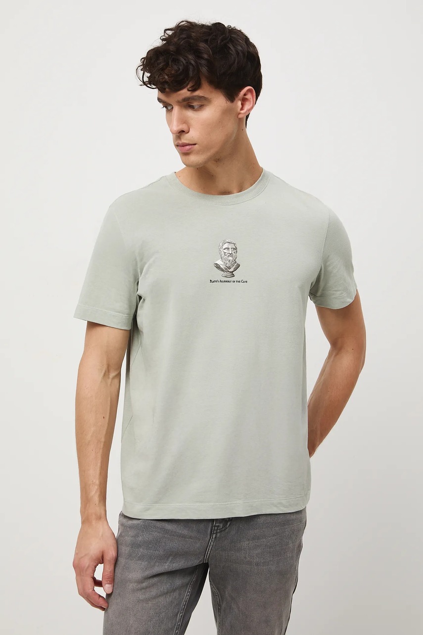 Хлопковая футболка Medicine цвет зелёный с принтом