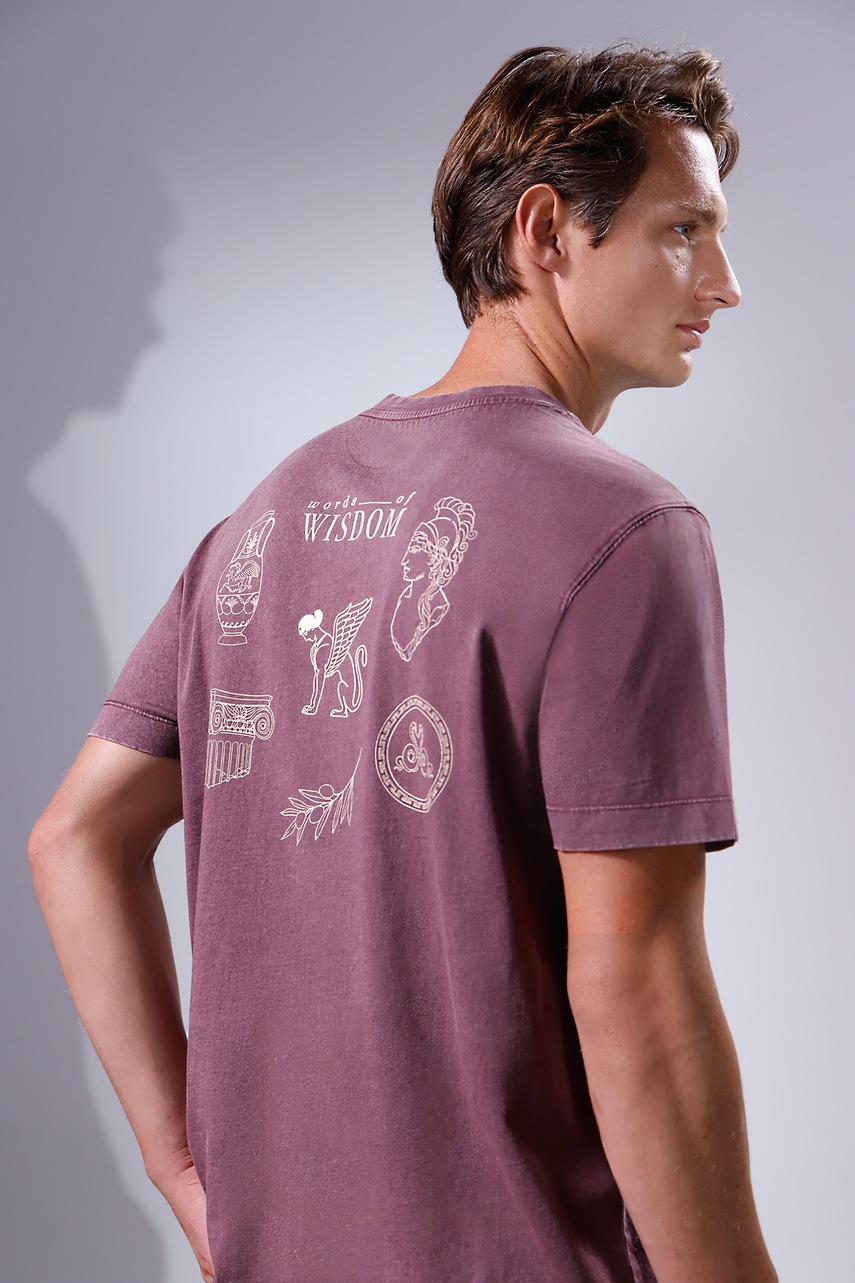 Medicine tricou din bumbac culoarea violet, cu imprimeu