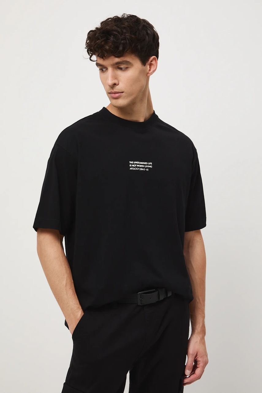 Хлопковая футболка Medicine цвет чёрный с принтом