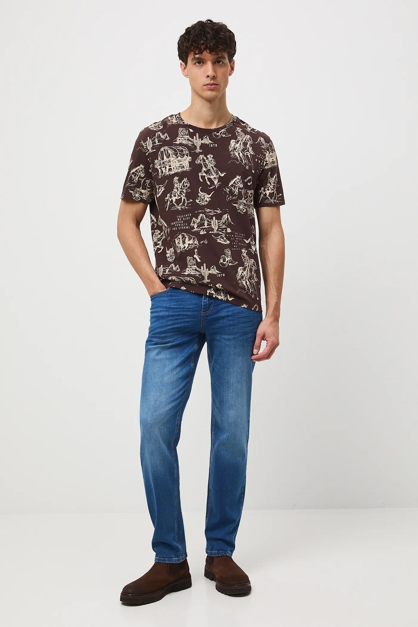 Хлопковая футболка Medicine цвет коричневый узор