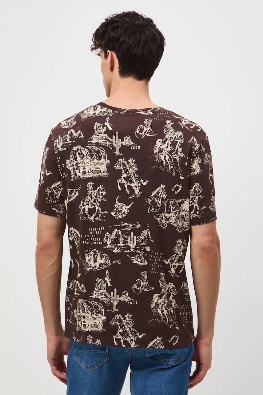 Βαμβακερό μπλουζάκι Medicine ανδρικά, χρώμα: καφέ φωτογραφία