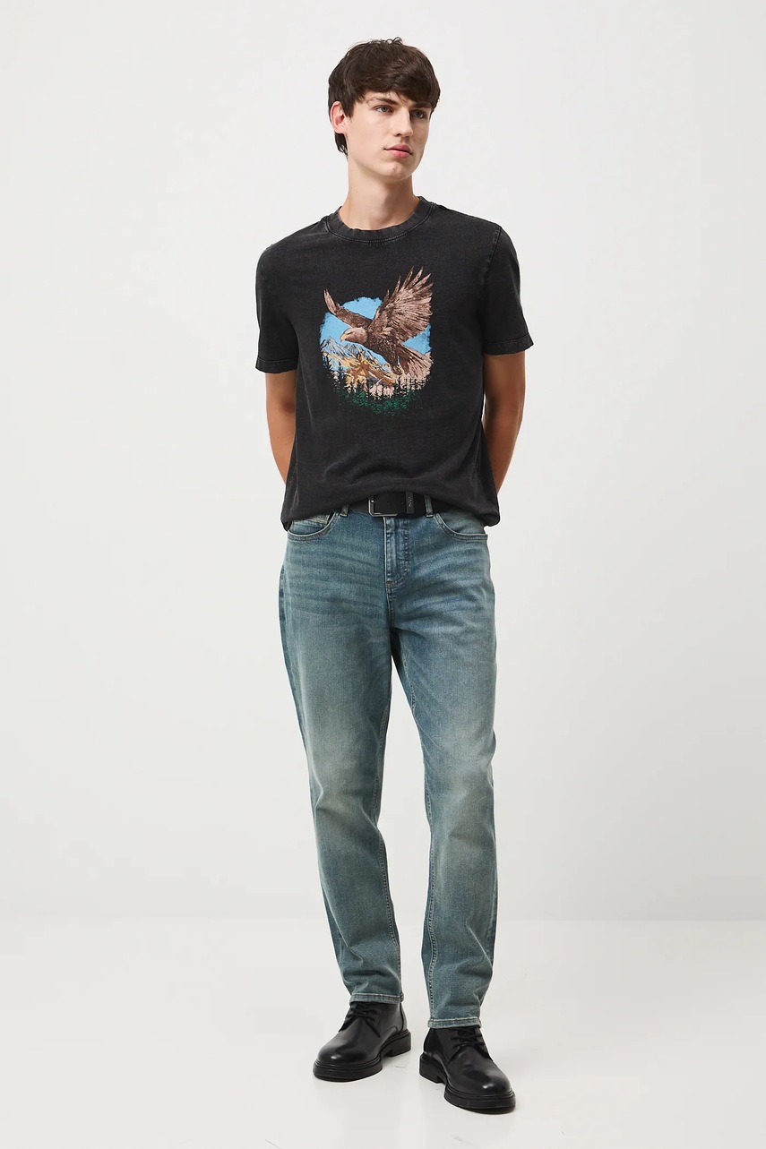 Хлопковая футболка Medicine цвет чёрный с принтом