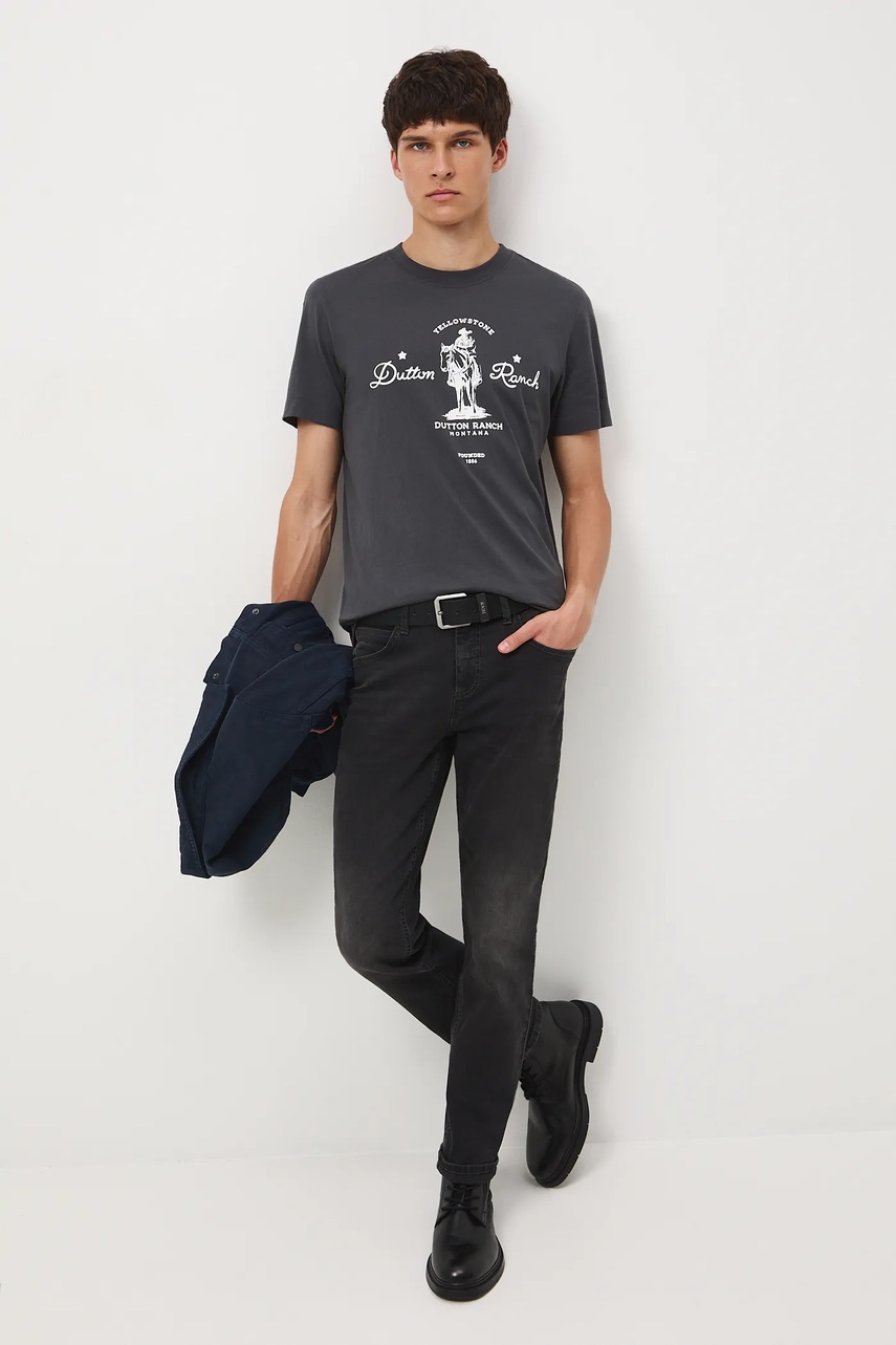 Хлопковая футболка Medicine цвет серый с принтом