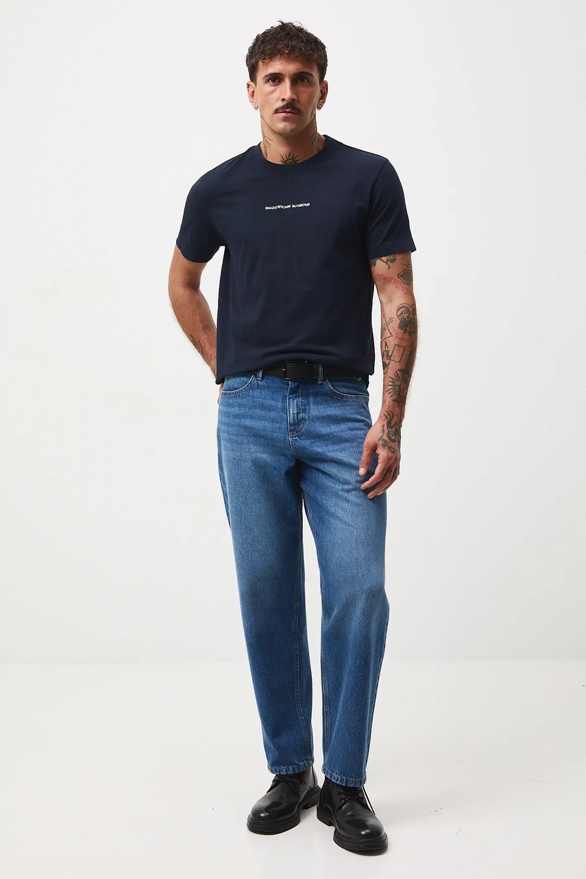 Хлопковая футболка Medicine цвет синий с принтом