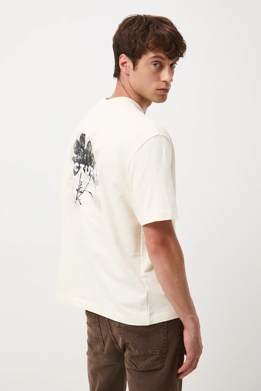 Medicine tricou din bumbac culoarea bej, cu imprimeu