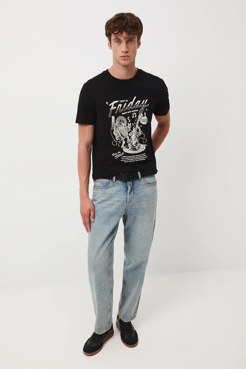 Хлопковая футболка Medicine цвет чёрный с принтом