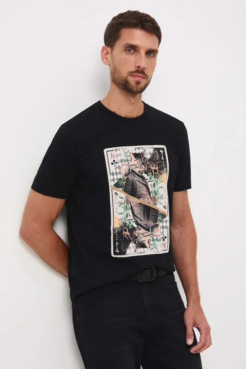 Medicine tricou din bumbac culoarea negru, cu imprimeu