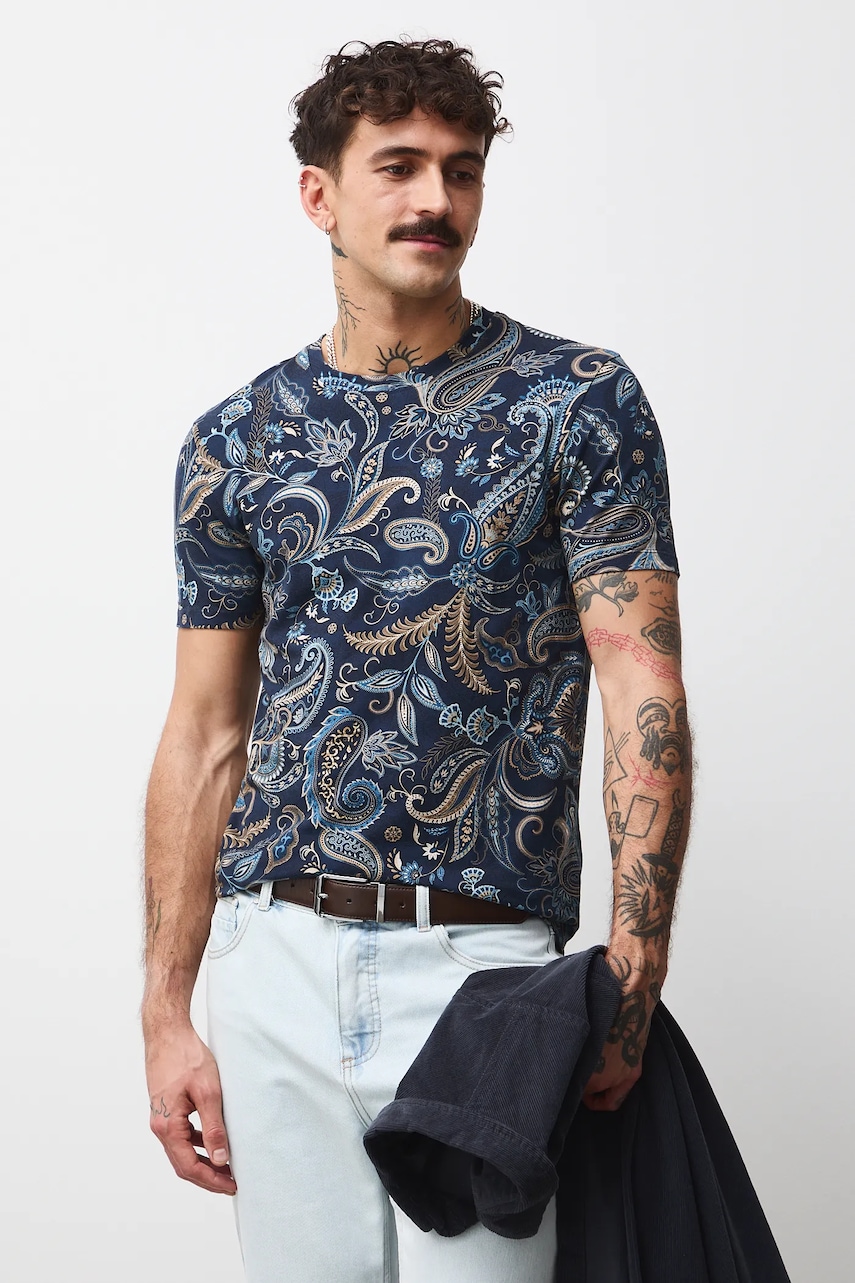 Medicine tricou din bumbac culoarea albastru marin, modelator