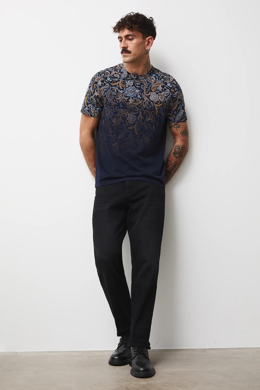 Medicine tricou din bumbac culoarea albastru marin, modelator