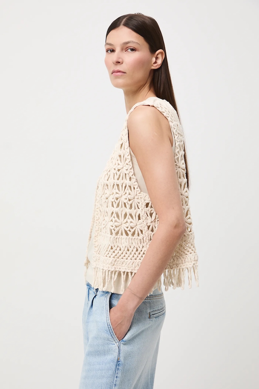 Medicine vestă din bumbac culoarea bej