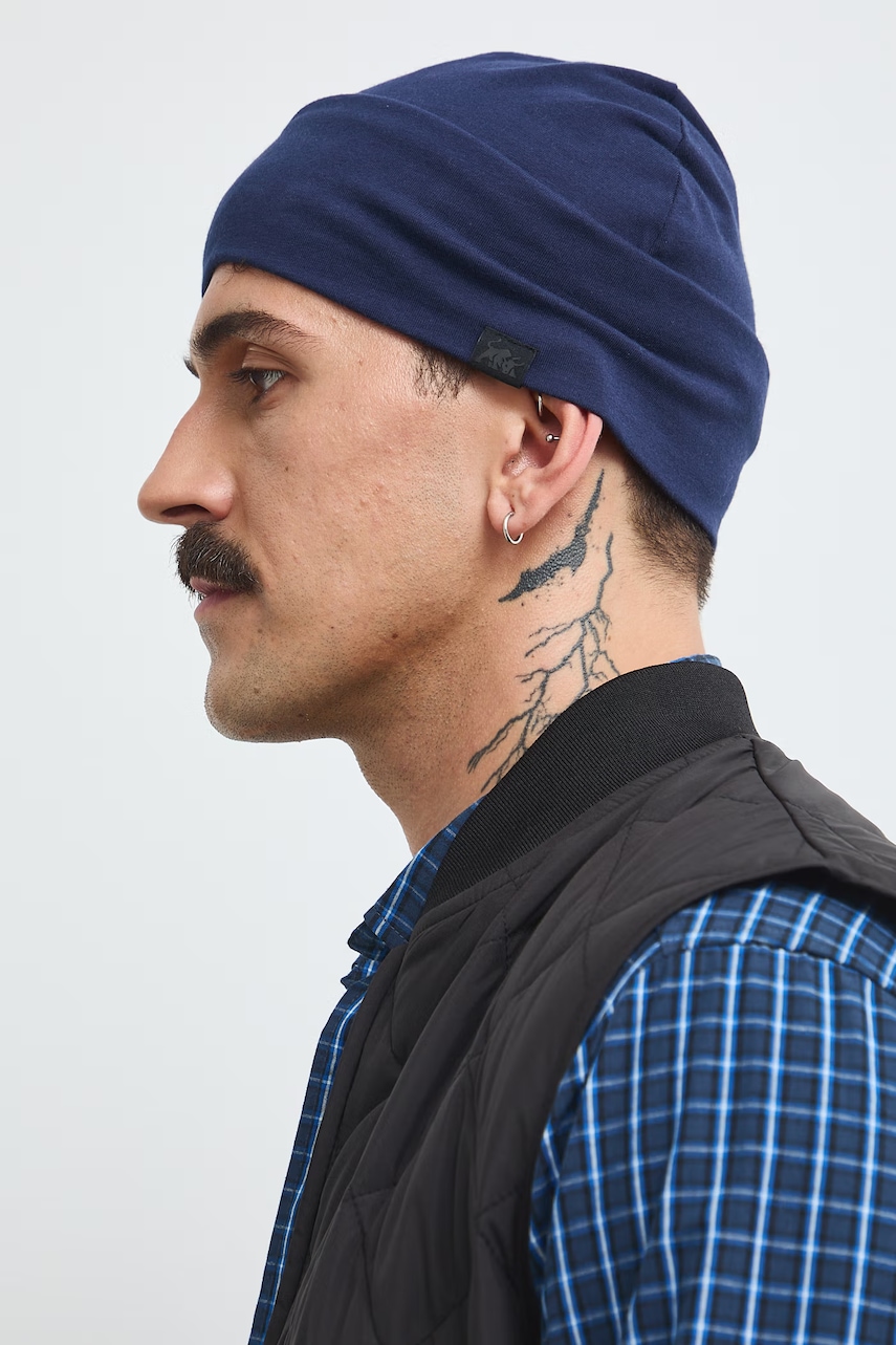 Medicine czapka beanie męska z bawełną granatowa