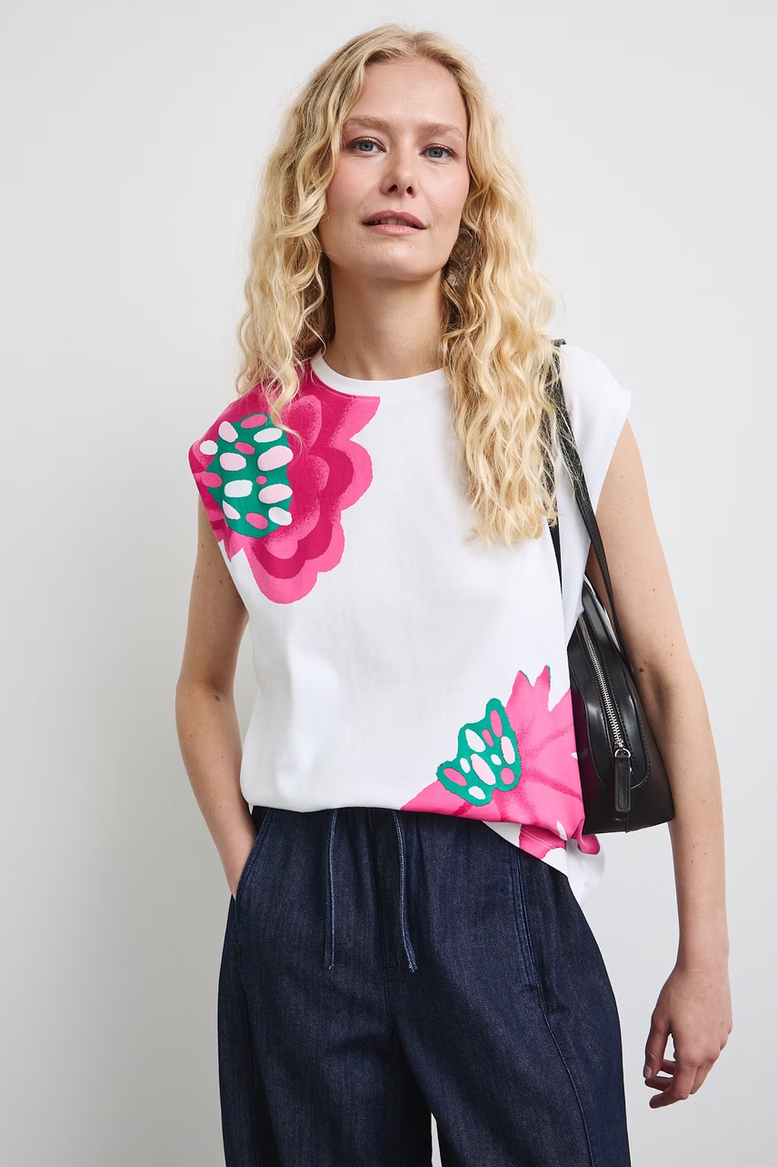 Medicine  top da donna in cotone bianco
