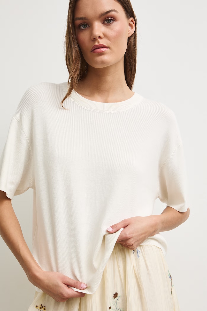 Medicine πλεκτό t-shirt γυναικείο με βισκόζη