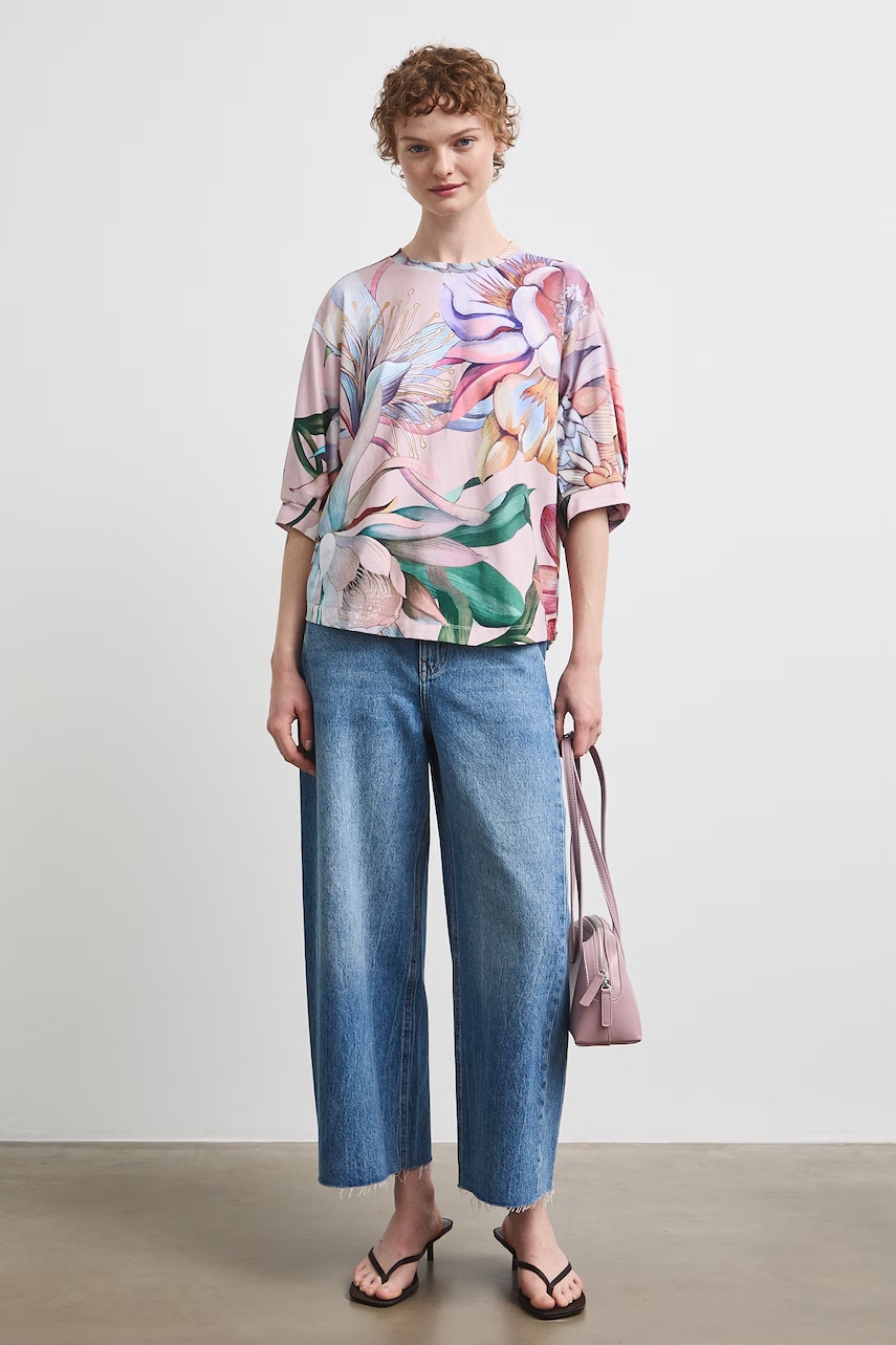 Medicine oversize t-shirt γυναικείο βαμβακερό με ελαστάν
