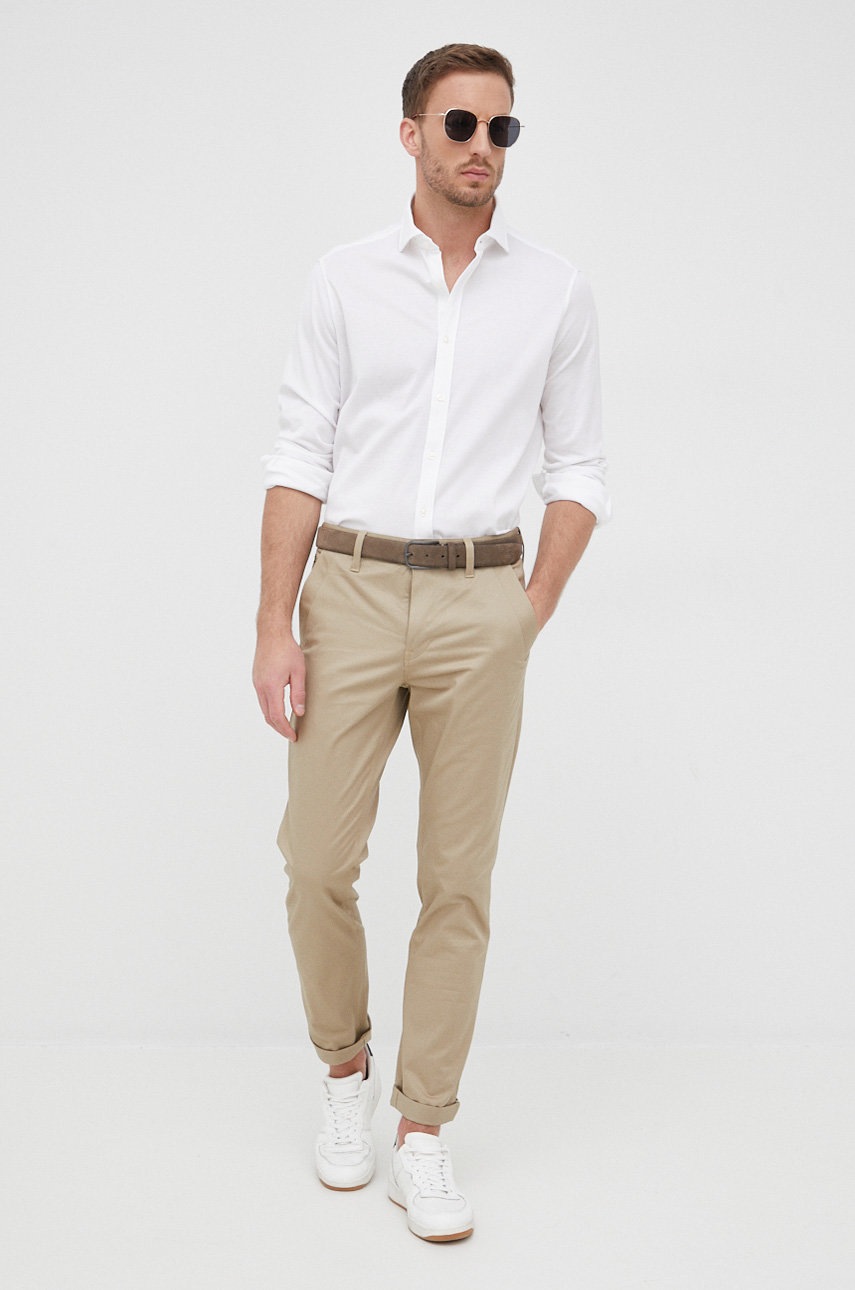 

Штани G-Star Raw чоловічі колір бежевий фасон chinos