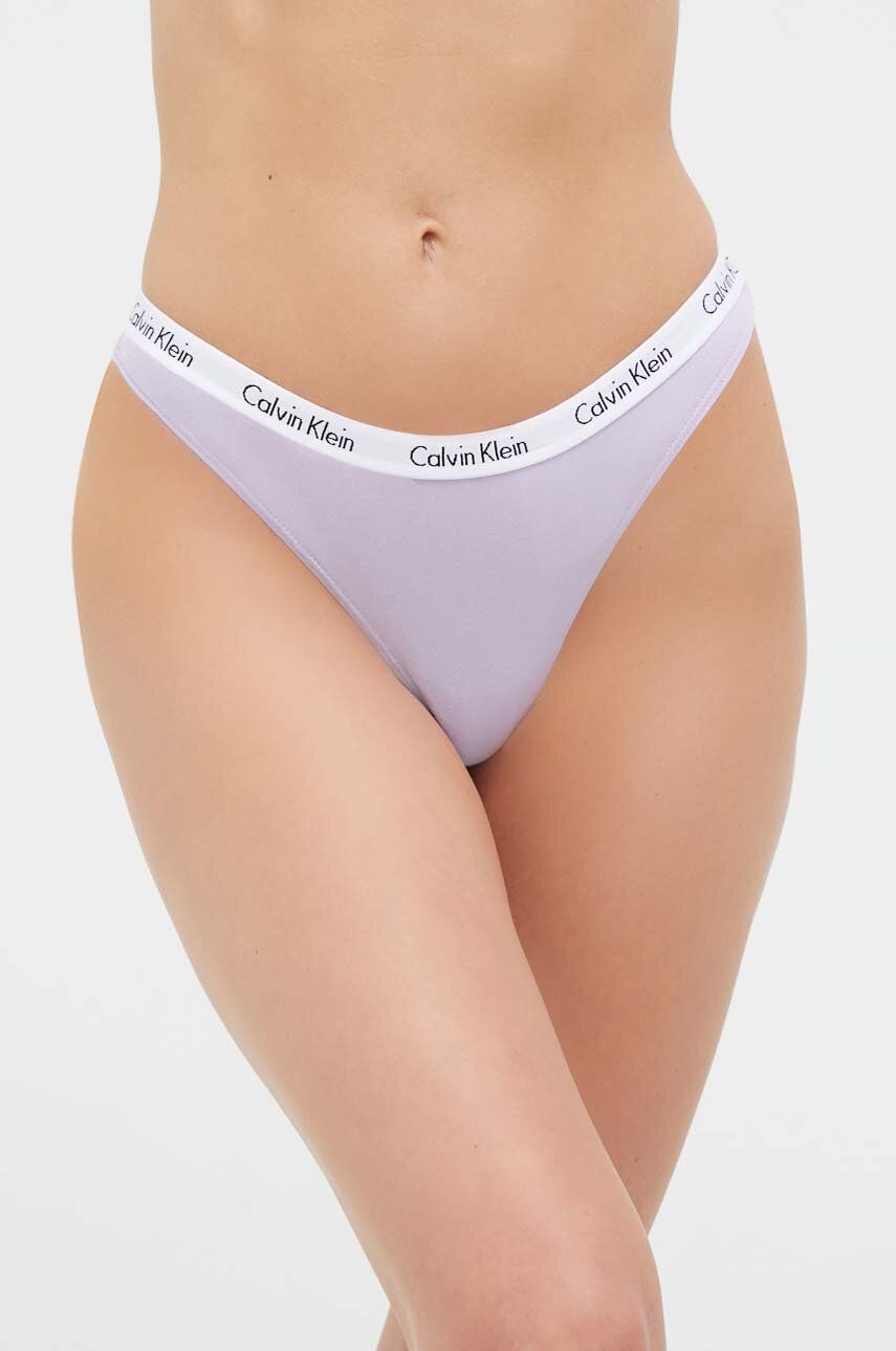 Levně Tanga Calvin Klein Underwear (3-pack) 000QD3587E