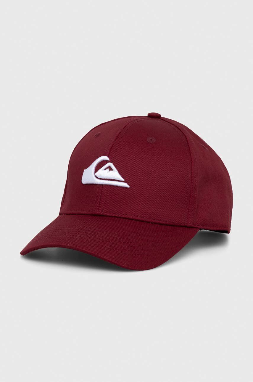 Quiksilver sapca culoarea bordo, neted