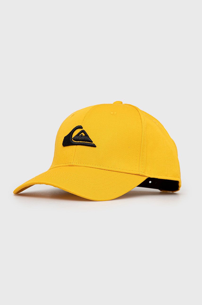Quiksilver șapcă culoarea galben, cu imprimeu