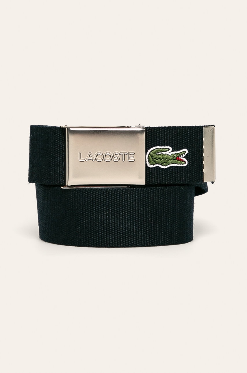 Lacoste curea barbati, culoarea albastru marin