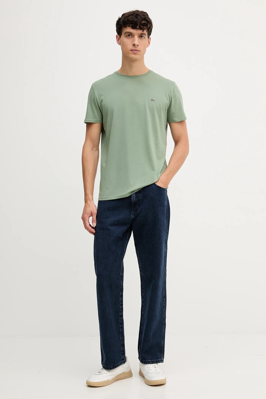 Хлопковая футболка Lacoste цвет белый однотонная TH6709