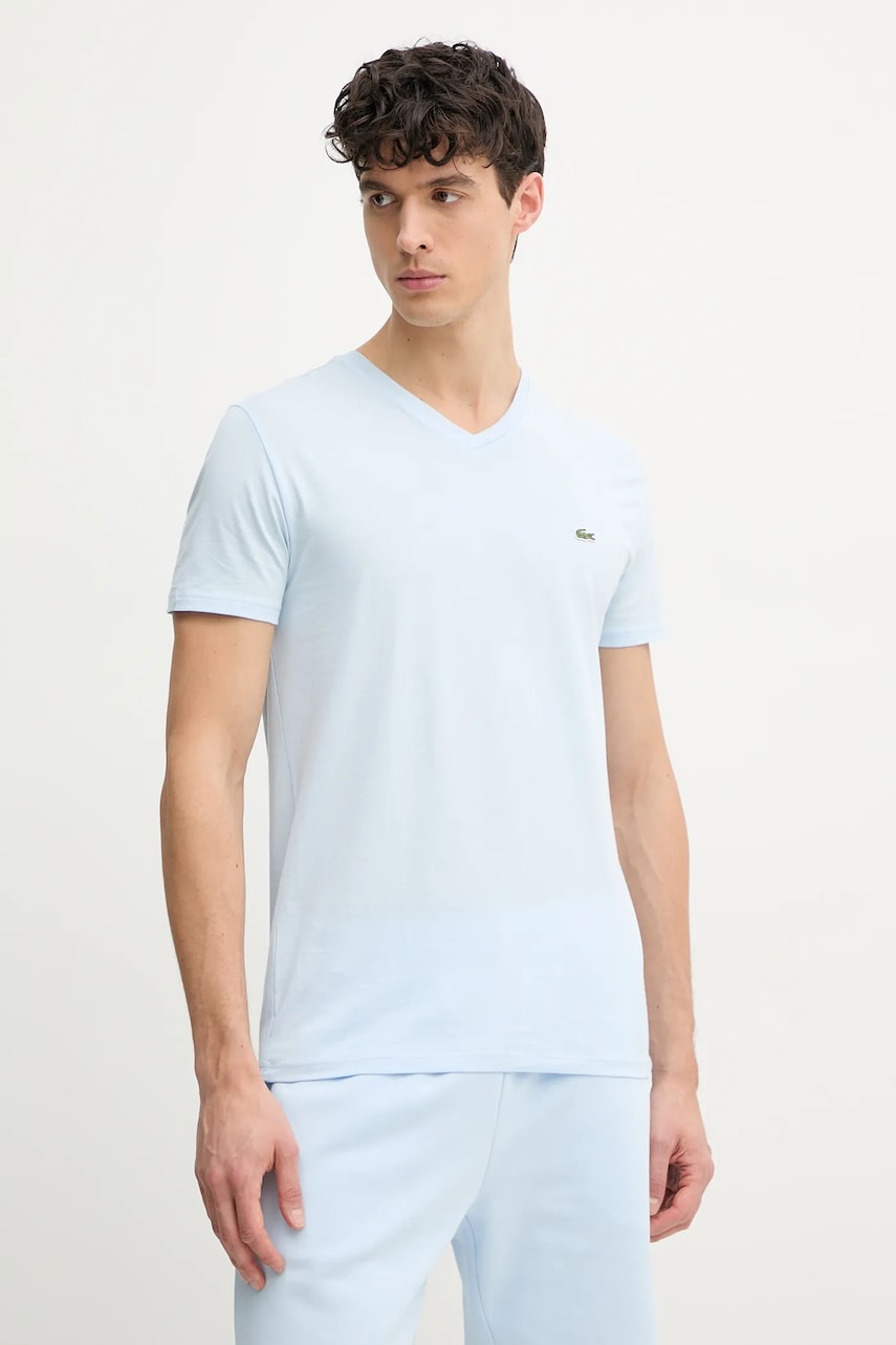 Lacoste tricou din bumbac barbati, neted, TH6710