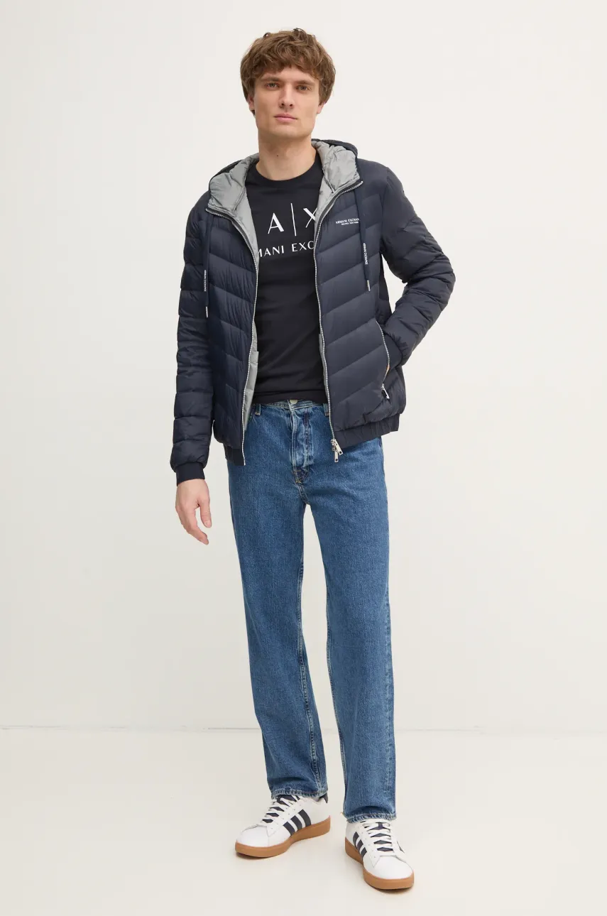 Футболка Armani Exchange мужской цвет синий с принтом Футболка Armani Exchange мужской цвет синий с принтом
