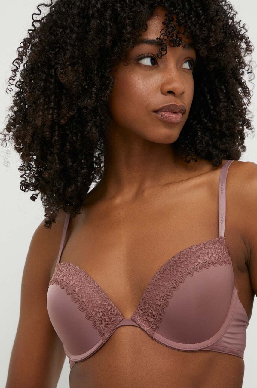 

Сутиен Calvin Klein Underwear в розово от дантела с изчистен дизайн 000QF5145E, Розов